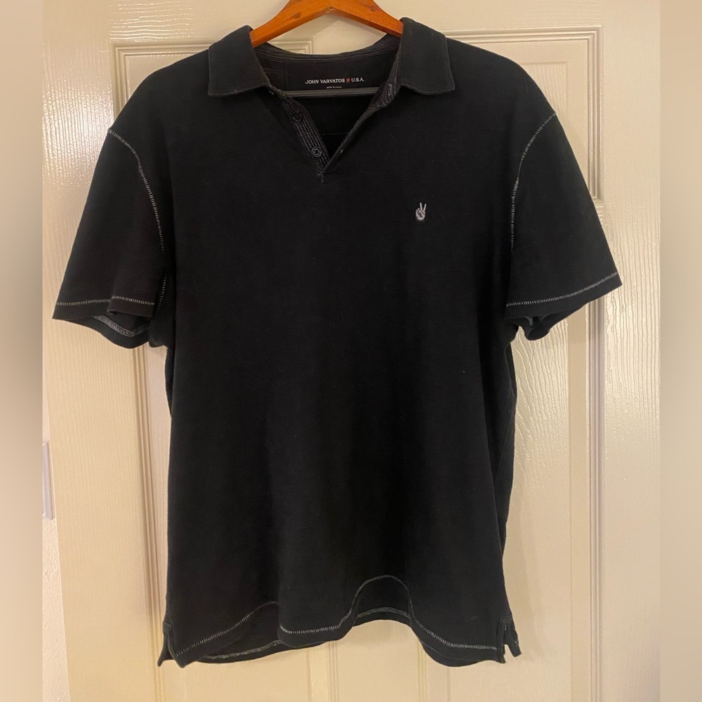 John Varvatos Black Polo Shirt